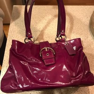 Coach Soho Patent Crystal F19711 Plum Handbag